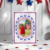 Waterverf 4 juli Patriotic Bow American Feestdagenkaart