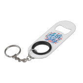 Waterverf 4 juli Patriottisch Mini Flessenopener (Voorkant Gekanteld)