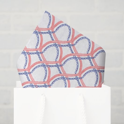 Waterverf 4 juli Rood Wit en Blauw Tissuepapier (Cadeauzakje)