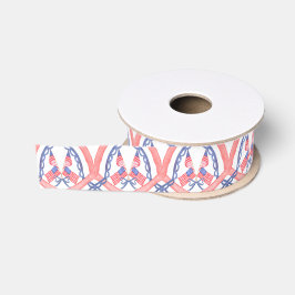 Waterverf 4 juli Rood Wit en Blauwe Vlaggen Grosgrain Lint