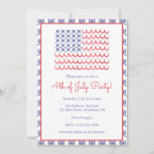 Waterverf 4th of July Patriotic Bow American Flag Kaart (Voorkant)