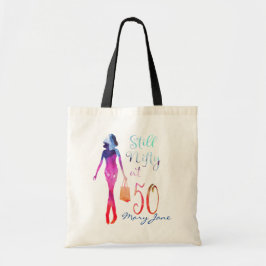 Waterverf 50e geboorte-cadeau tote bag