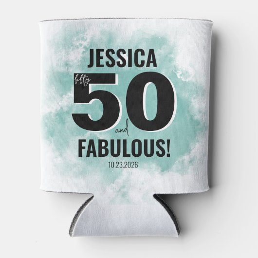 Waterverf 50e verjaardag blikjeskoeler (Voorkant)