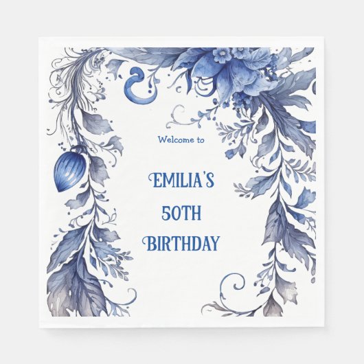 Waterverf 50e verjaardag | Zomer Servet (Voorkant)