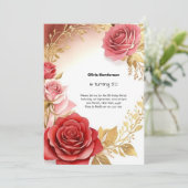 Waterverf 50e verjaardagsuitnodiging kaart (Staand voorkant)