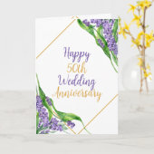 Waterverf 50ste bruiloft Jubileum Kaart (Gele Bloem)