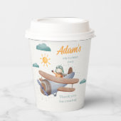 Waterverf 6e verjaardag van het vliegtuig Papierko Papieren Bekers (Voorkant)