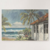 Waterverf 70s Hawaï House Legpuzzel (Horizontaal)