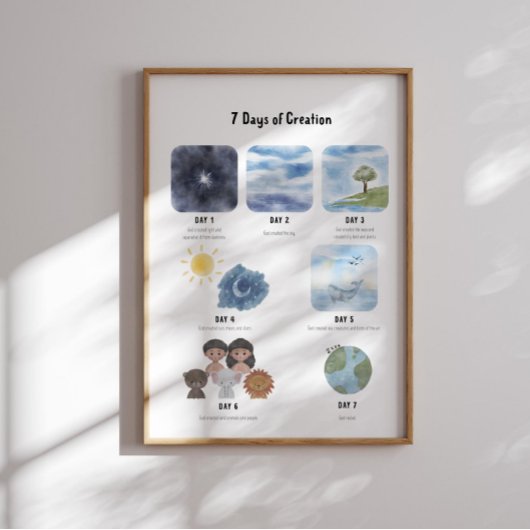 Waterverf 7 dagen van Creatie poster
