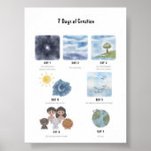 Waterverf 7 dagen van Creatie poster (Voorkant)