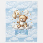Waterverf 8e verjaardagsdeken met teddybeer fleece deken (Voorkant)