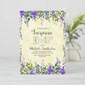 Waterverf 90e verjaardag lavender Yellow Surprise Kaart (Staand voorkant)