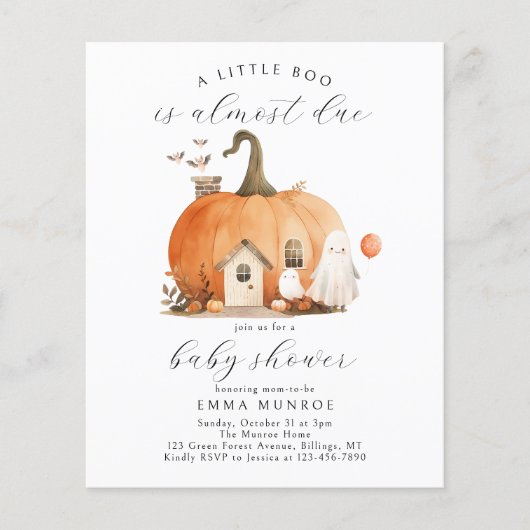 Waterverf A Little Boo is bijna een uitnodiging (Voorkant)