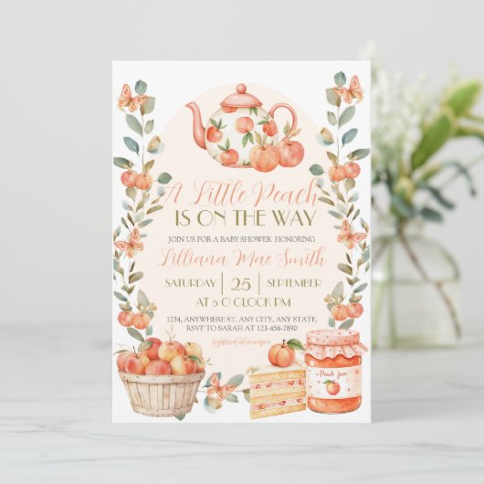 Waterverf A Little Peach komt eraan Kaart (Staand voorkant)