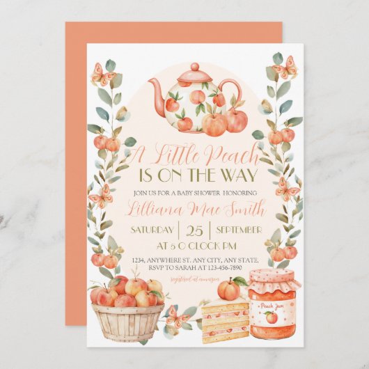 Waterverf A Little Peach komt eraan Kaart (Voorkant / Achterkant)