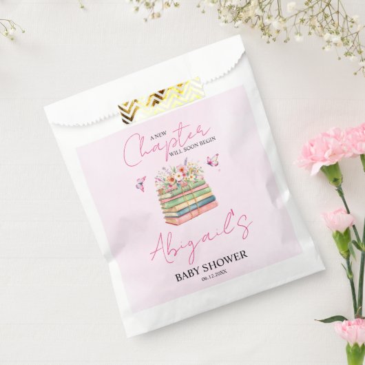 Waterverf A New Chapter Begint Baby Meisje Douche Bedankzakje (Gezegeld)