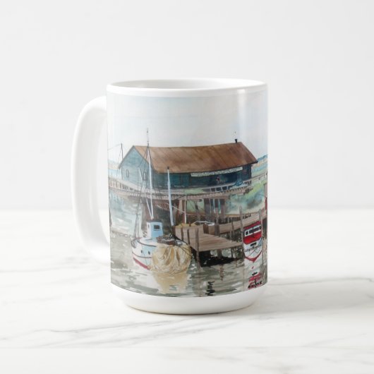 Waterverf aan de dop koffiemok (Voorkant links)