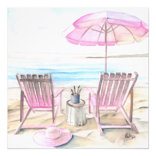 Waterverf aan de kust 2 foto afdruk (Voorkant)