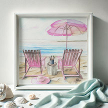 Waterverf aan de kust 2