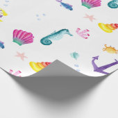 Waterverf aan de kust cadeaupapier (Hoek)