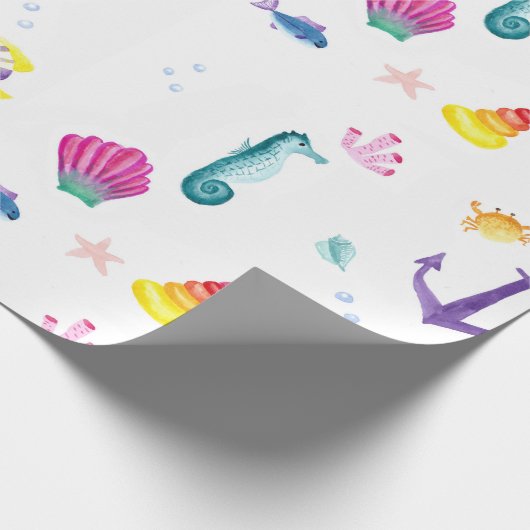 Waterverf aan de kust cadeaupapier (Hoek)