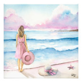 Waterverf aan de kust foto afdruk (Voorkant)