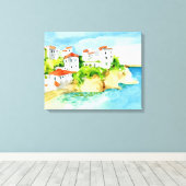 Waterverf aan zee stad home decor muur canvas kuns (Insitu (Houten vloer))