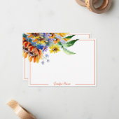 Waterverf-aanbiedingen op maat notitiekaartje (Voorkant / Achterkant in situ)