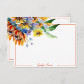 Waterverf-aanbiedingen op maat notitiekaartje (Voorkant / Achterkant)