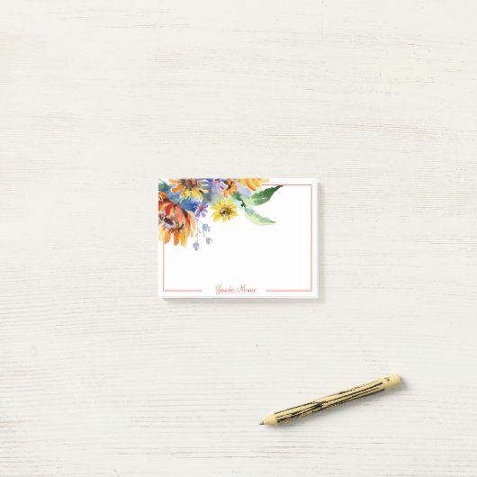 Waterverf-aanbiedingen op maat post-it® notes (Op bureau)