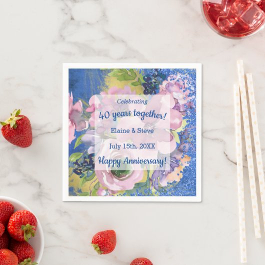 Waterverf Aangepast elk Jubileum van elk jaar Servet (Insitu)