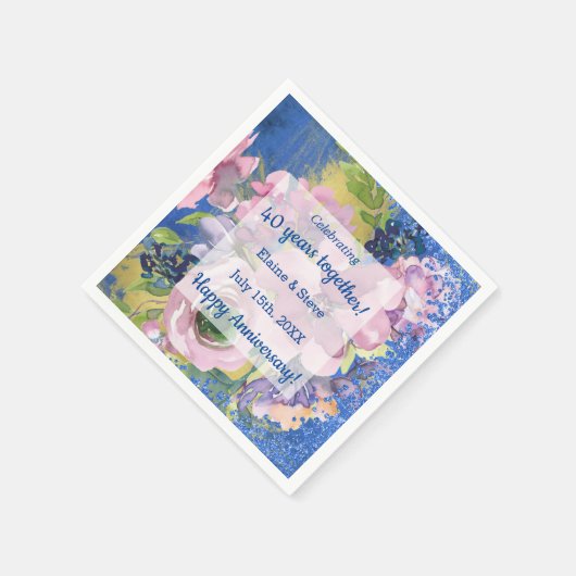 Waterverf Aangepast elk Jubileum van elk jaar Servet (Hoek)