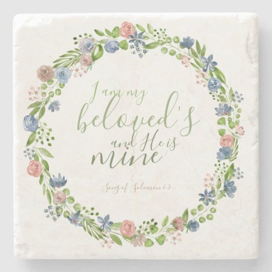 Waterverf - Aangepast Inspirerend citaat Stenen Onderzetter (Voorkant)