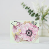 Waterverf Aangepast Magnolia Pink Briefkaart (Staand voorkant)