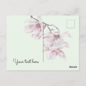 Waterverf Aangepast Magnolia Pink Briefkaart (Achterkant)