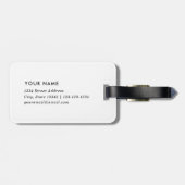 Waterverf Aangepast monogram Bagagelabel Floral (Achterkant horizontaal)