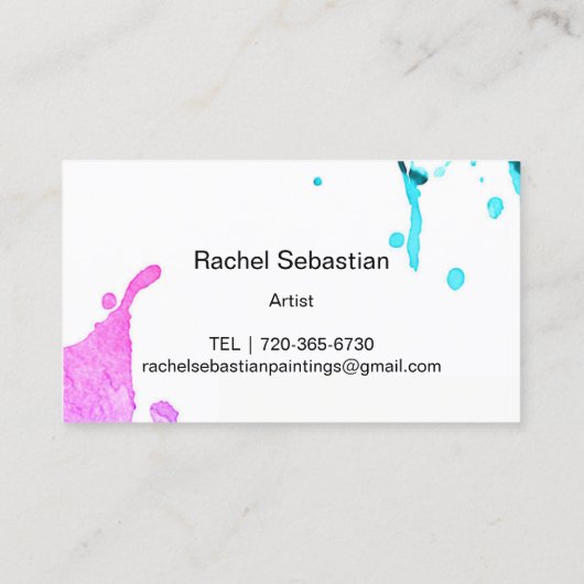 Waterverf Aangepast script voor artistieke toepass Visitekaartje (Achterkant)