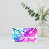 Waterverf Aangepast script voor artistieke toepass Visitekaartje (Staand voorkant)