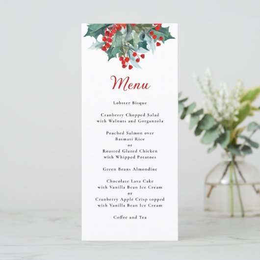 Waterverf aangepaste feestdag menu (Staand voorkant)