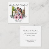 Waterverf Aangepaste foto Opslaan Datum Notitiekaartje (Voorkant / Achterkant)