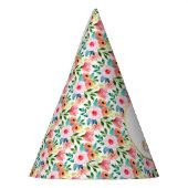 Waterverf Aangepaste fototekst Happy Birthday Feesthoedjes (Links)