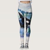 Waterverf - Aangepaste Leggings voor walvis (Voorkant)