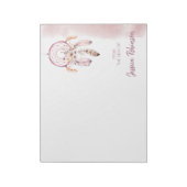 Waterverf Aangepaste naam Script Boho Dream Catche Notitieblok (Linkerzijde)