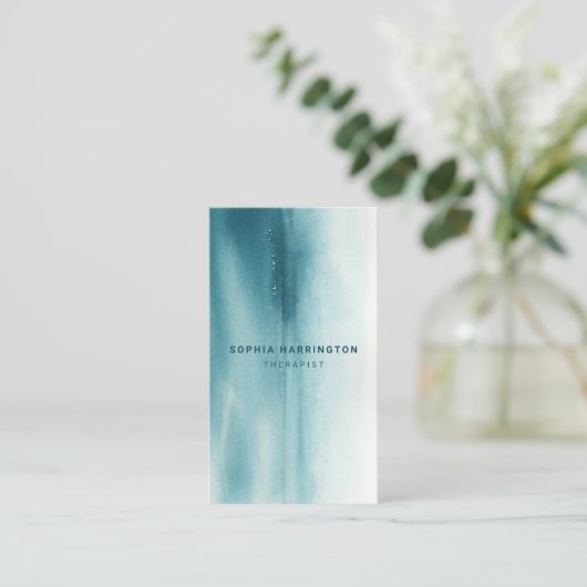 Waterverf Aangepaste QR Code Scannable Therapist Visitekaartje (Staand voorkant)