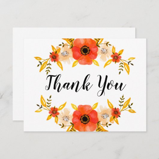 Waterverf - Aangepaste tekst - Hartelijk dank Briefkaart (Voorkant / Achterkant)