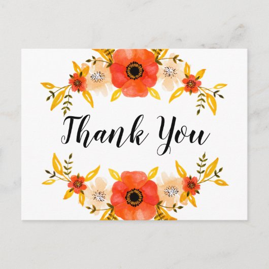 Waterverf - Aangepaste tekst - Hartelijk dank Briefkaart (Voorkant)