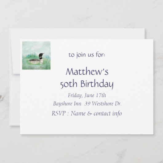 Waterverf - Aangepaste verjaardag - Uitnodiging (Achterkant)