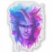 Waterverf aangezicht Sticker (Voorkant)