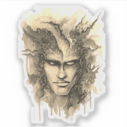 Waterverf aangezicht Sticker (Voorkant)