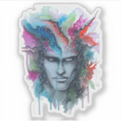 Waterverf aangezicht Sticker (Voorkant)